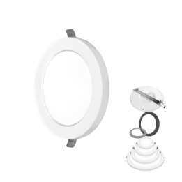 Pioled ST-HF01-PIO-004 12W LED Round IRIS 2 IN 1 Ceiling Light Magnetic Trims - Satin Nickel
