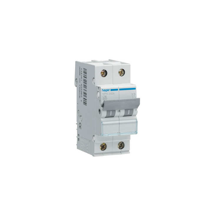 Hager NGN263 63A 2P 10KA D Curve Circuit Breaker