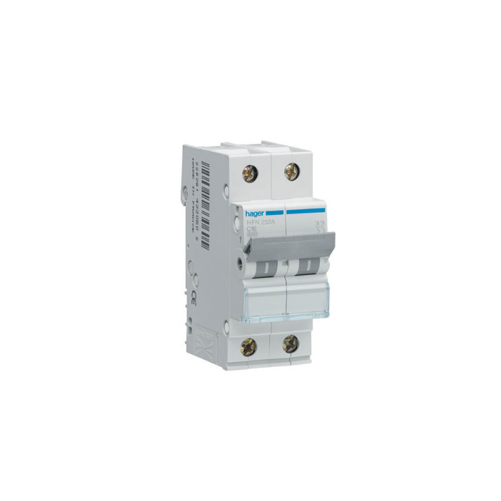 Hager NGN250 50A 2P 10kA D Curve Circuit Breaker
