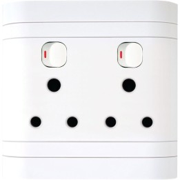 Lesco ST-SHO15-LES-008 Double Switch Socket 4X4 Lesco L44DSW