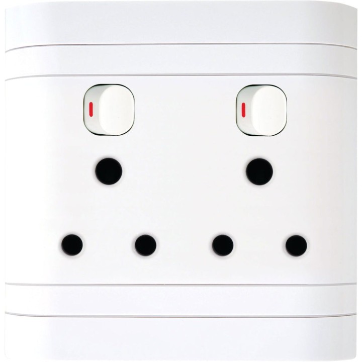 Lesco ST-SHO15-LES-008 Double Switch Socket 4X4 Lesco L44DSW