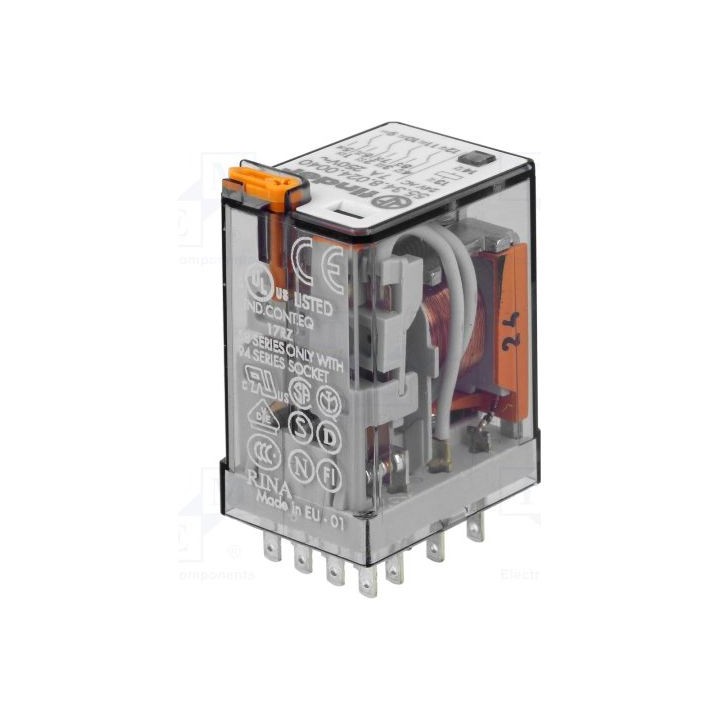 Finder BE-FIN-0000043 5534 Plugin 7A 4C/O Miniature Plugin Relays - Various Voltages - 110VDC