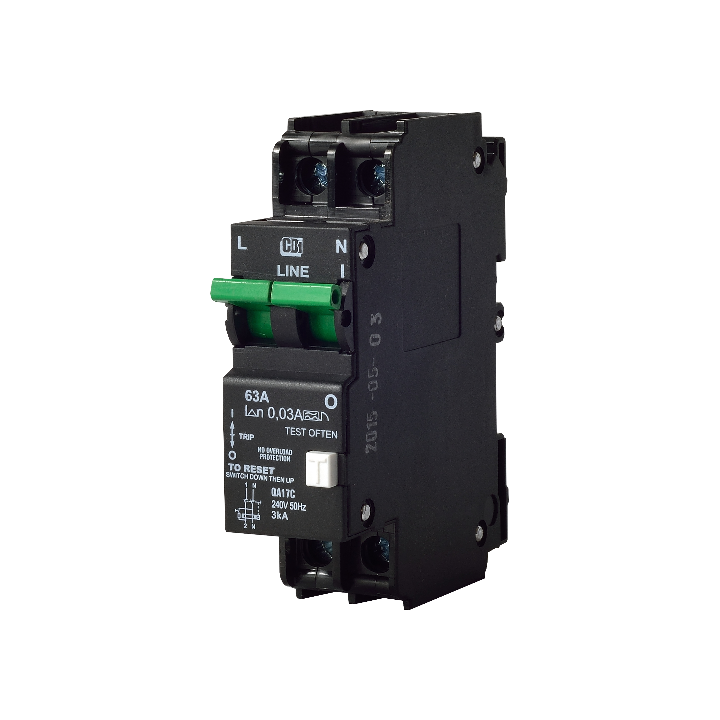 CBI QA17C 63A D/P E/Leak No Overload Protection