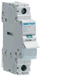 Hager SBN163 1Pole 63A Modular Isolator