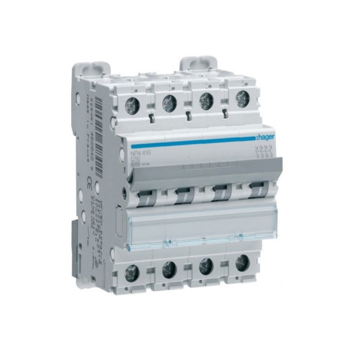 Hager HLF490S 4P 100A 10KA C Curve Breaker