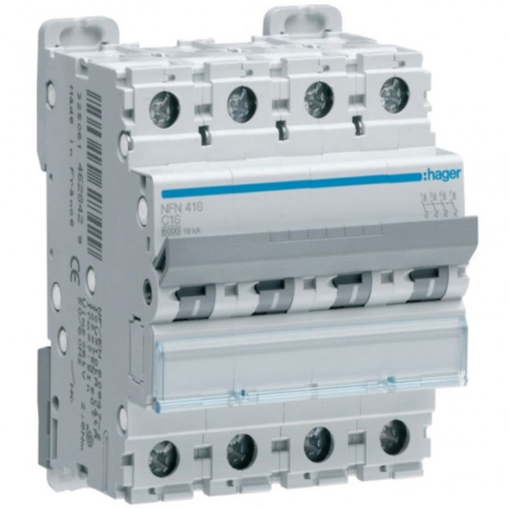 Hager NF432 4P 32A 10KA C Curve Circuit Breaker