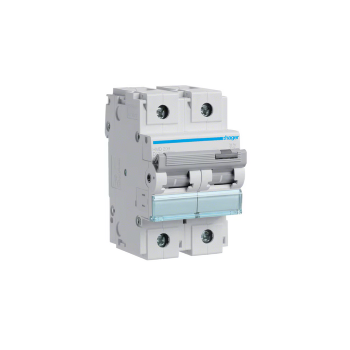 Hager HMD299 2P 125A 15KA D Curve Circuit Breaker