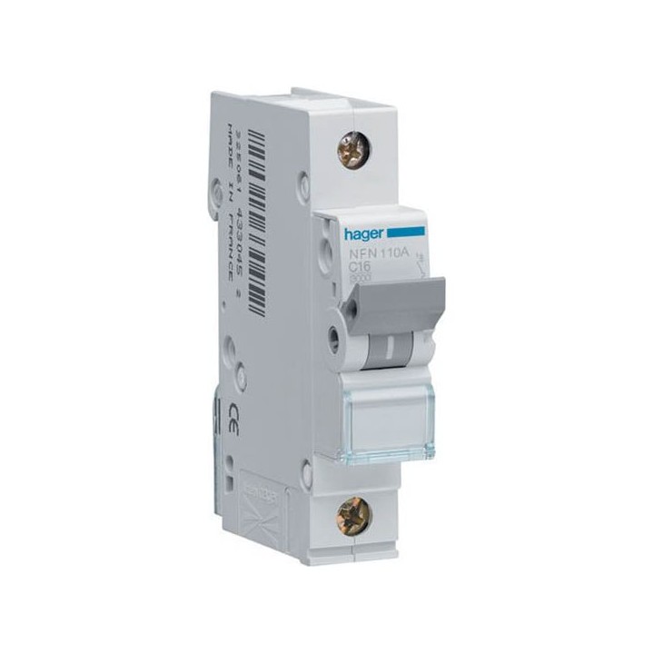 Hager NF125 1P 25A 10KA C Curve Circuit Breaker