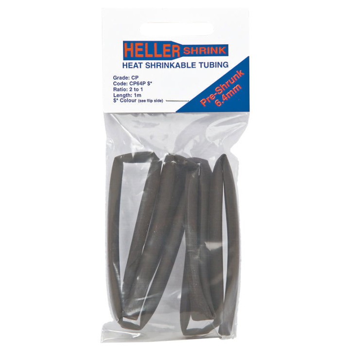 ST-SHO17-33D-020 Heatshrink Mini Pack 6.4mm 1mtr - Various Colours - Colour / Black